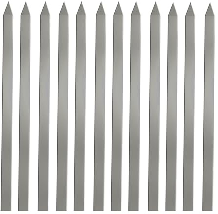 DIOXSTAR Flat BBQ Kebab Skewer, Stainless Steel, Flat Design, Secure Holding, Versatile Use, Easy to Clean, Durable and Reusable, Outdoor, Camping, Hiking (12 Pcs)