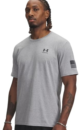 Under Armour Men's Freedom Flag Short Sleeve T Shirt, 035 Gray, LG