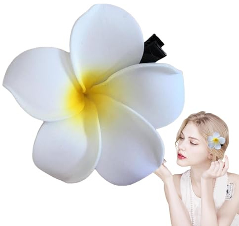 Piccola Clip Capelli Frangipani Alla Decorativo Tropicale | Fermaglio Frangipani alla Accessorio Capelli Tropicale, Spiaggia Feste Vacanze Boho Matrimoni Isole Stile Tropicale Estivo