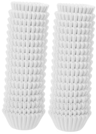 FELTECHELECTR 1000pezzi Pirottini Per Muffin Carta Bianca Fodere Per Cupcake Non Attaccanti Per Feste Compleanni e Occasioni Speciali Di Base