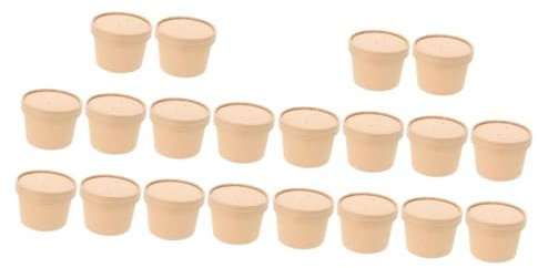 Ipetboom 20sets Ciotole Per Con Coperchio Per Dessert e Yogurt Per Asporto e Snack Estivi Facili Da Smaltire