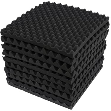 10 Stück Akustikpaneele, Selbstklebend 5cm Dicke, 50cmx50cm Akustikschaumstoff Schallabsorber Wandpaneele Schallschutz Akustikplatten für Studio, Büro, Wand (Schwarz)