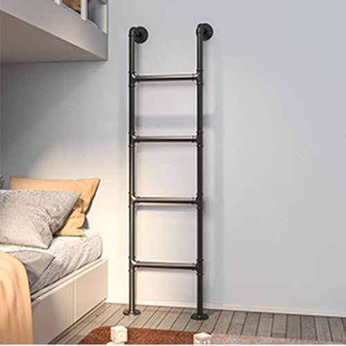 Etagenbettleiter, An Der Wand Montierte Schmiedeeiserne Ausstiegsleiter For Kellerfenster, Metallstufen-Kletterleitern For Hochbett-Außendeck-Wohnmobil-Apartments, Tragkraft 150 Kg(4.2FT/1.28M/50.4IN)