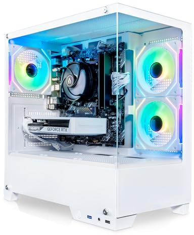 ADMI Gaming PC, AMD Ryzen 7 5700X, NVIDIA RTX 5060 Ti 8GB GDDR7, DDR4 16GB, NVMe 1TB, WiFi, Charger RGB Case (White), Windows 11
