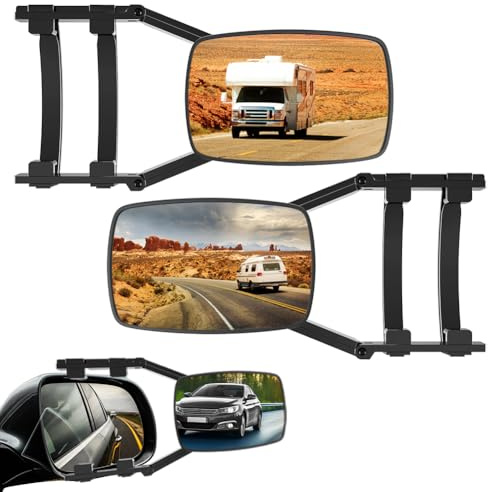 2 specchietti universali per roulotte, specchietti aggiuntivi per auto, con estensione dello specchio destro e sinistro, per roulotte, camper, auto, girevoli e pieghevoli