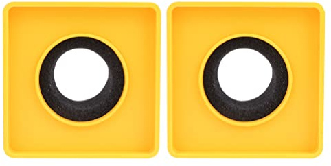FRCOLOR 2pcs Yellow Abs Microphone Logo Flag Station Square Interview Mic Cover for Tv Conference and Reporting
