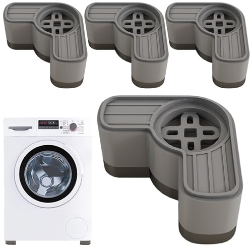 Tapis Anti-Vibrations pour Lave-Linge et Sèche-Linge Lot de 4 Tapis | Antidérapants Stabilisateurs Anti-Déplacement Réducteurs de Vibrations