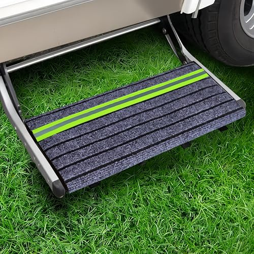 Wohnmobil Trittstufen Fußmatte, RV Wohnmobil Treppenabdeckungen,Teppich Trittstufe WohnmobilSchutz Stufenmatten, Wohnmobil Trittstufenmatte Mit Nächtlichen Reflektierenden, Rutschfester Teppich