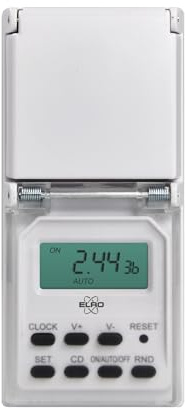 ELRO Minuterie extérieure numérique TO3000 avec Programme hebdomadaire programmable | 10 Moments de Commutation par Jour | Fonction aléatoire | IP44 étanche | jusqu'à 3600 W