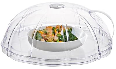 Tapa para Microondas - Ove Palte con Asa - Cubierta Transparente Impermeable para Cocina y Hogar