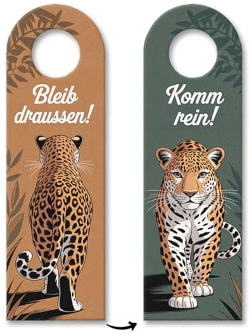 Bleib draussen Komm rein Leopard Türhänger Lustiger Türanhänger Spruch für Tierfreunde