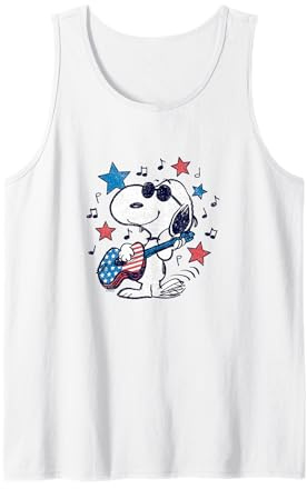 Snoopy Guitare Americana Stars and Stripes Débardeur