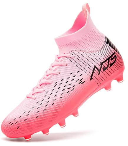Mokayu Zapatillas de Fútbol para Hombre Profesionales Atletismo Banda Alta Calzado de Fútbol Zapatillas de Deporte Entrenamiento para Césped Artificial Futbol de Competición