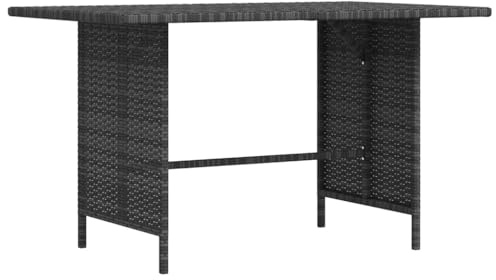 Pindolar Garten-Esstisch Grau 110x70x65 cm Poly Rattan mit pulverbeschichtetem Stahlgestell, wetterfest, leicht, ideal für Terrasse, Balkon, Outdoor und Wintergarten Nutzung