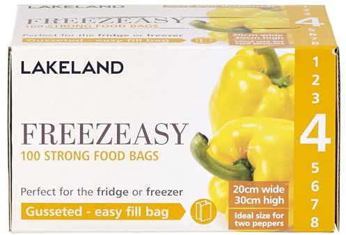 Lakeland Freezeasy Food Freezer Bags, Gusseted, 20 x 30cm, Pack of 100