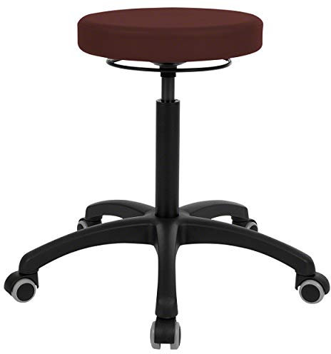 Sport-Tec Drehhocker Standard mit Komfort-Polster und Rollen, Rollhocker Arbeitshocker