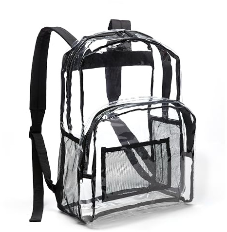 Amazon Basics, Rucksack für klassische Anlässe/Freizeit/Schule, Transparent, 1er-Pack
