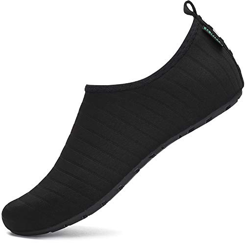 SAGUARO Scarpe da Scoglio Donna Uomo da Immersione Scarpette da Surf Water Shoes Barefoot per Bagno Spiaggia Mare Snorkel Yoga, Nero 36/37