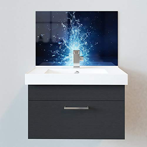 Bathroom Acrylic Splashbacks - Sink Splashbacks - by Premier Range - Deep Water in 60cm Wide x 30cm High with Glue