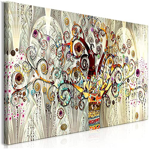 Jianghu Art Quadro moderno oversize da parete per soggiorno Albero della vita Gustav Klimt Paesaggio con cornice Stampa artistica scandinava 20x40cm (8x16in) con cornice