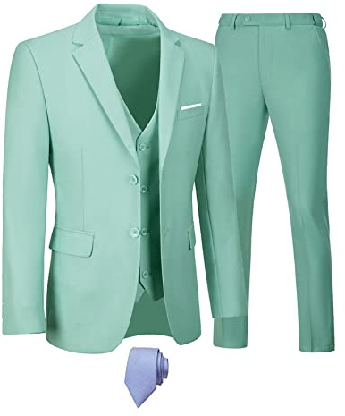 Furuyal Costume 3 pièces pour Homme, Coupe ajustée, Smoking Formel, Mariage