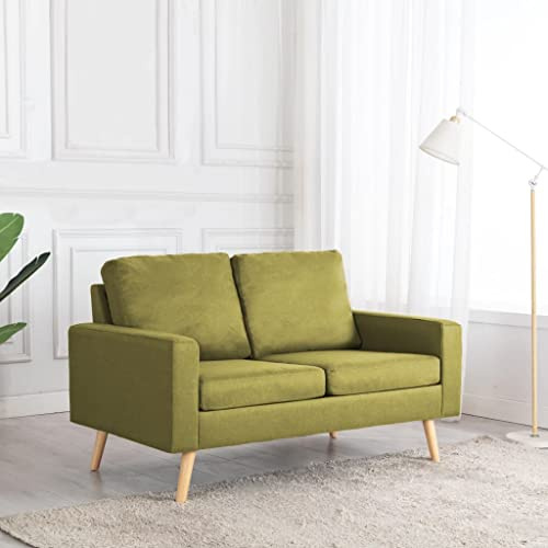 vidaXL 2-Sitzer-Sofa Grün Stoff