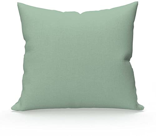 Soleil d'ocre Funda de almohada de algodón 57 hilos, Verde Agua, 63 x 63 cm