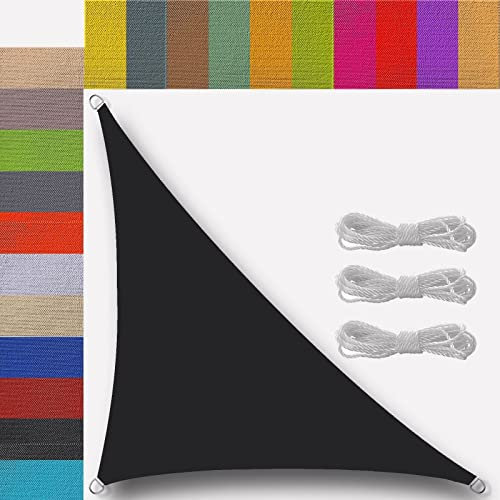 sun sail Black waterproof triangle 95% uv block breathable garden rain shelter for garden shade pergola activities lawn canopy 2x2x2.8m