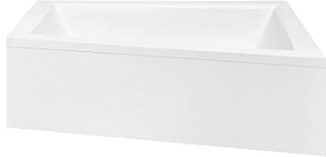 ECOLAM® Badewanne Eckbadewanne Eckwanne Trapezwanne Intima 150x85 RECHTS + Schürze Ab- und Überlauf Automatik Füße Silikon