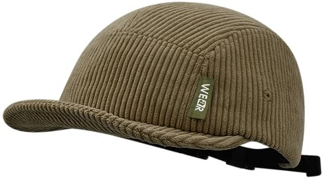 CLAPE Cord 5 Panel Cap für Herren Damen Basecap mit Kurzem Schirm Faltbar | Verstellbar,Weich,Short Brim,Vintage Unisex Baseballkappe für Alltag,Freizeit,Reisen,Outdoor