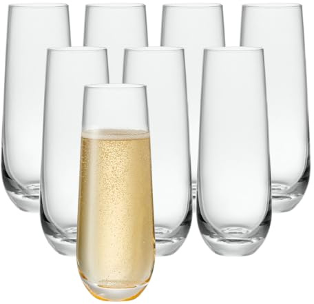 GLING Lot de 8 flûtes à champagne sans pied 266,5 g