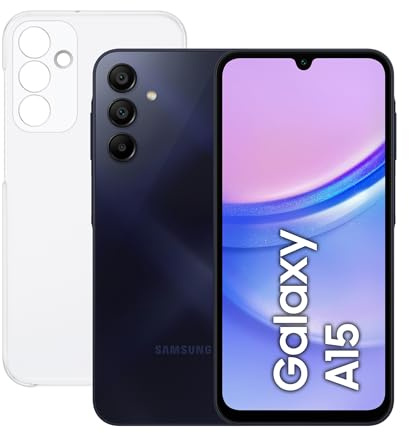 Samsung Galaxy A15 256 GB con Funda - Teléfono Móvil LTE, Smartphone Android, Carga Rápida, Con 8 GB de RAM, Color Negro (Versión Española)