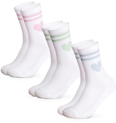 Occulto Damen Herz Tennis Socken 3er Pack (Modell: Venus), Sport Socken Grün Pink Blau 39-42