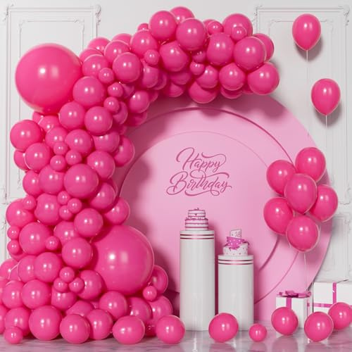130 PCS Arche Ballon Rose, Ballon Baudruche pour Decoration Anniversaire