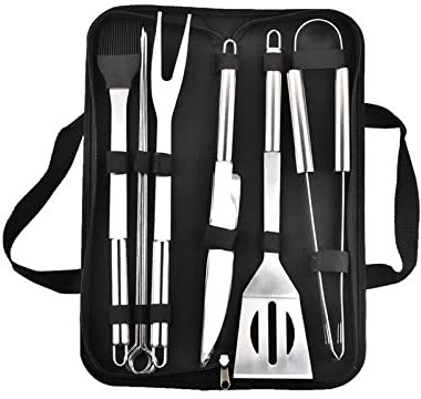 TGGOHIGH BBQ-Grillwerkzeug-Set mit Koffer – 9-teiliges Grillbesteck aus Edelstahl mit tragbarer Tasche, Outdoor-Grill-Grillwerkzeug-Set für Camping, Hinterhof