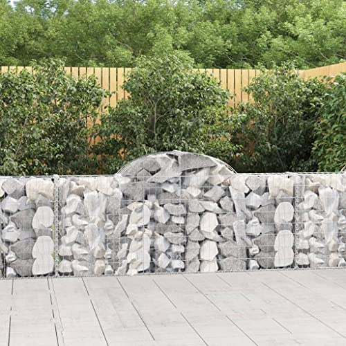CKioict Gewächshaus Balkon Pflanzbeet Balkonkästen Gabione mit Hochbogen 200x30x80/100 cm Verzinktes Eisenfür Blumen, Obst, Gemüse