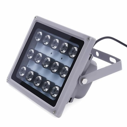 SAUADY Illuminateur infrarouge pour vision nocturne - Étanche - LED - Lumière infrarouge - Pour caméra IP - Caméra de surveillance pour intérieur et extérieur - 15 LED - 850 nm
