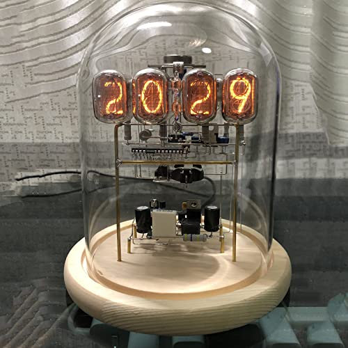 Röhrenuhr, DIY Glow Tube Clock, IN-12 Nixie Tubes, handgefertigte DIY Nixie Tube Clock Kit Simulation, Steampunk-Stil, kreative leichte Luxus-Schreibtischdekoration, Geschenk