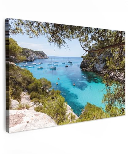 MuchoWow© Quadri Con Cornice 120x80 cm Decorazione Quadri Per Camera Da Letto Quadretti Da Parete Moderni Quadro Moderno Soggiorno Grande Foto Su TelaMare - Costa - Barche - Montagna