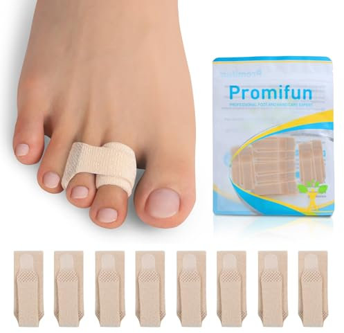 8 Pack Hammer Toe Corrector Toe Splint for Broken Toes,Brace Orthopedic Separator, Cushioned Bandages, Heal Wrap Toe Straighteners for Crooked Toes(Brown)