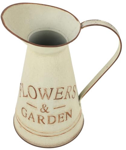 Milisten Rustic Pitcher Jug Planter Vintage Can Flower Pot Farmhouse Style Home Decor Metal Vase