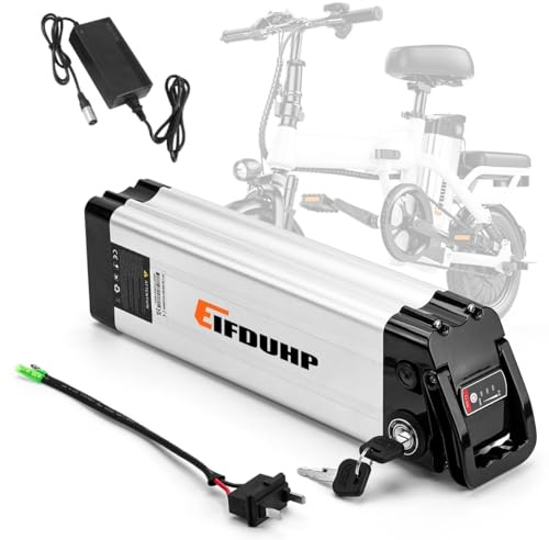 Ebike Akku 36V 15AH mit 2-Pin Entladungshafen, 42V Ladegerät, Tresorschloss, BMS & Tragebügel, Pedelec Faltbares Fahrrad Li-ion Ersatzakku für Elektrofahrrad 50-500W
