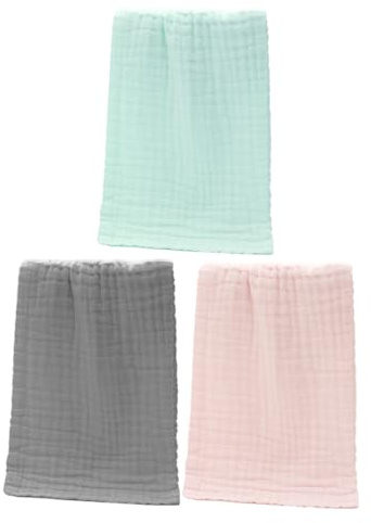 Babyhandtücher für Neugeborene 3 Stück aus Baumwolle 50x25 Cm | Mulltücher, Spucktücher, Sabbertücher für Babys, Sanfte Waschhelfer für Empfindliche Haut, Vielseitig Nutzbar