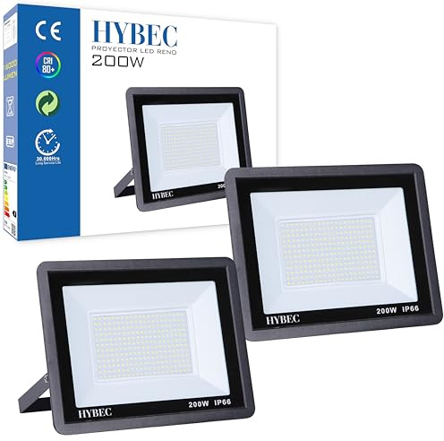 CLAR - Proiettori LED per esterni 200 W - Confezione da 2 faretti
