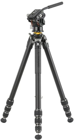 Vanguard Veo 5 264AV14 Trípode para telescopio terrestre | Con columna, Rótula de vídeo, Aluminio, Cerrado: 57,5cm, Extendido: 168cm, Soporta hasta 8kg