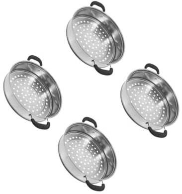 Cabilock 4 Piezas de acero inoxidable cesta vaporera para ollas cesta vaporera para dumplings bandeja de vapor cacerola wok cesta para cocinar vapor placa de vapor de metal