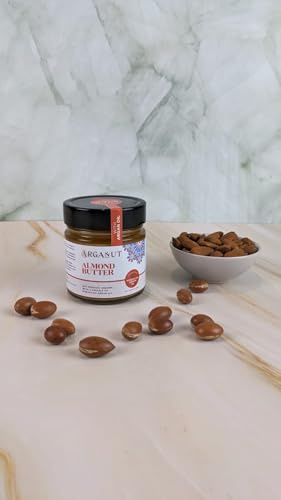 Luxury Almond Butter with Moroccan Argan Oil - No Palm Oil - Smooth & Creamy, High in Protein - 200g