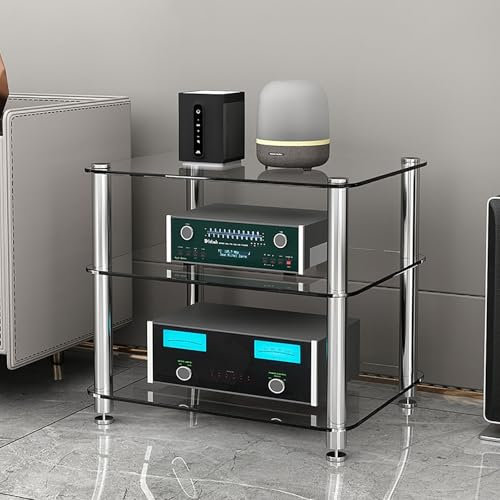 Moderne CD DVD Spielkonsole Vitrine AV Media-Ständer mit C-Regal Einfache Montage Platzsparend für Wohnzimmer oder Schlafzimmer