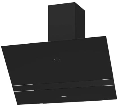Oranier Kopffrei-Wandhaube 90 cm ALIS90S2 - schwarze Abluft Dunstabzugshaube LED Anzeige weiß - Kopffreihaube mit 3 Leistungsstufen - Touch-Control
