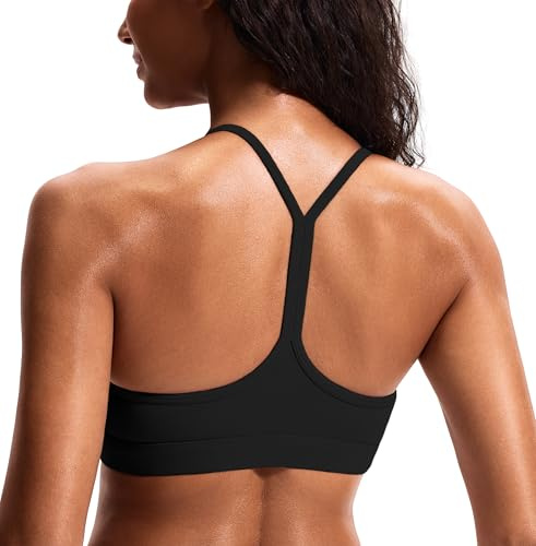 JOYSPELS Sport BH Damen ohne Buegel Gepolstert Bustier trägerloser Crop Tops Yoga Bra Workout Yoga Top Fitness Schwarz M